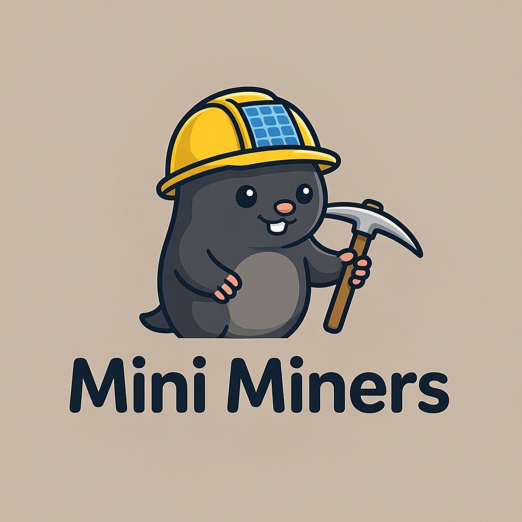 Mini Miners Logo - Cute mole miner